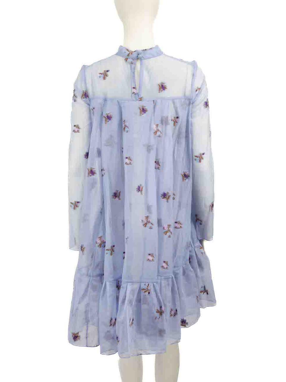 Erdem Blue Ditsy Floral Cosima Dress