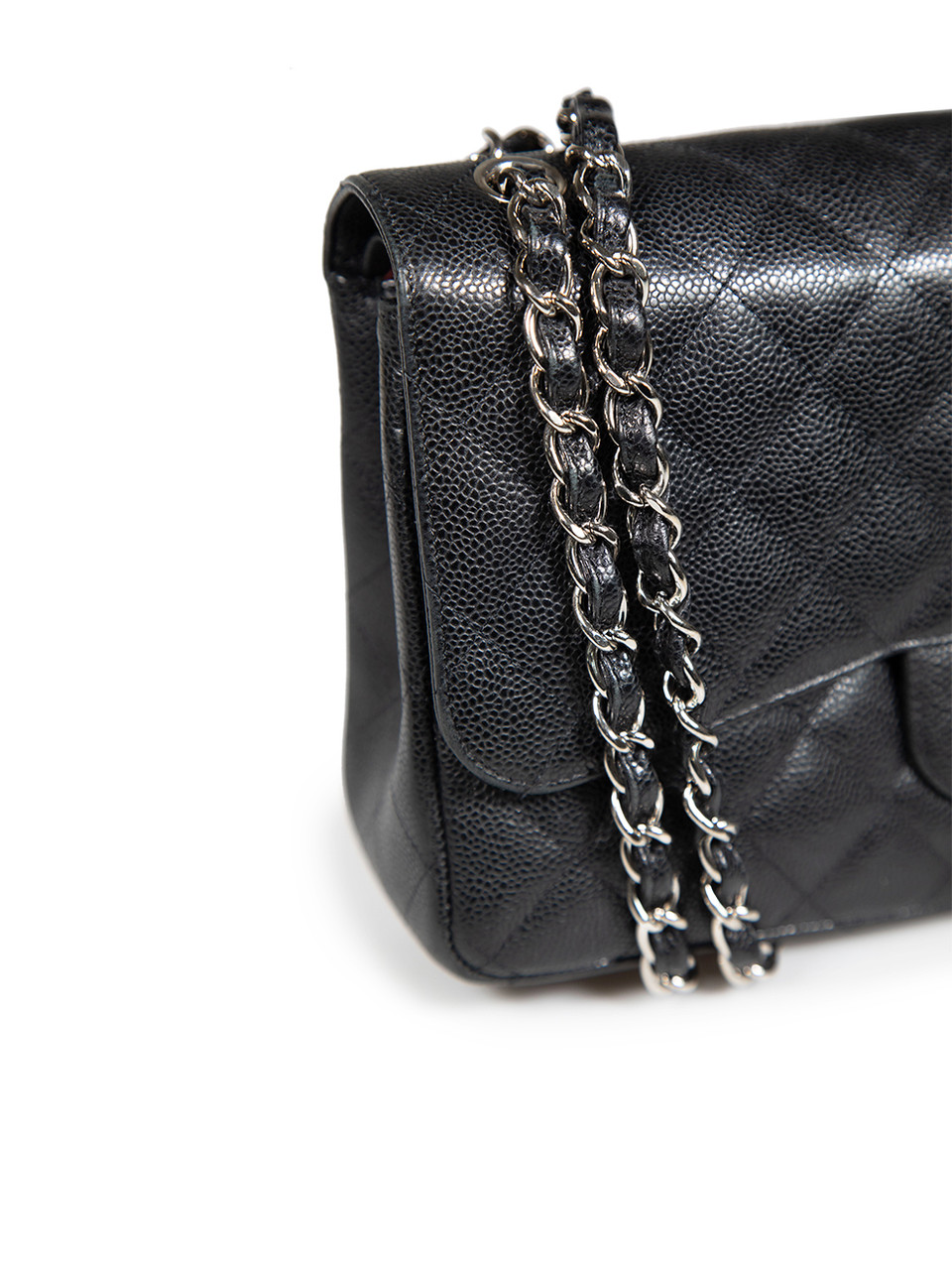 Chanel Black Caviar Leather Jumbo Classic Double Flap SHW