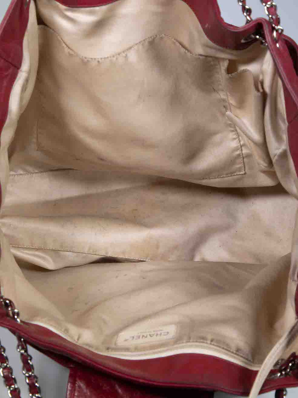 Chanel Burgundy Leather Mademoiselle Lock East West Quilted Tote