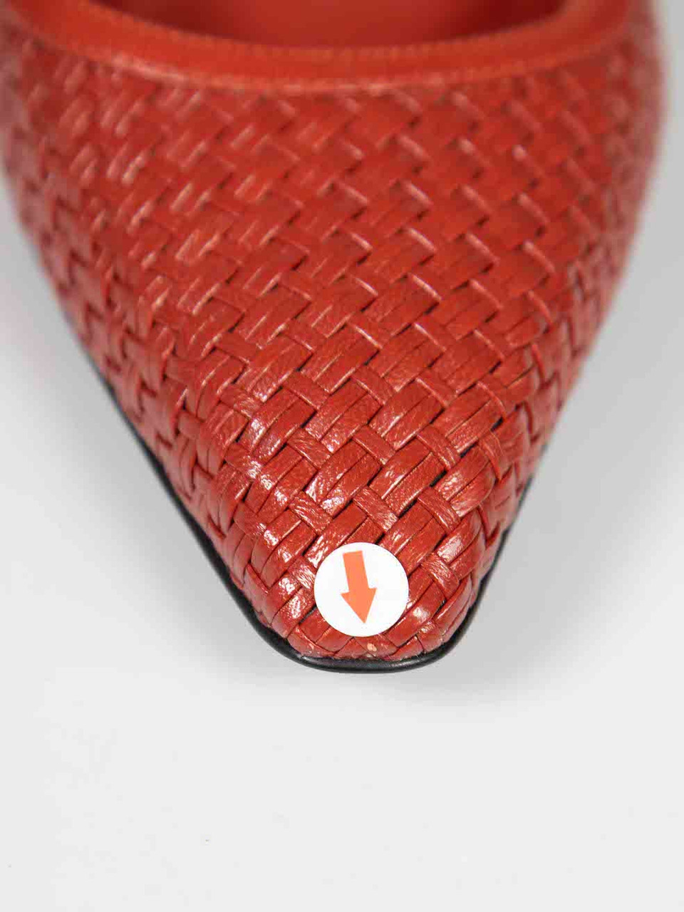 Bottega Veneta Red Leather Woven Slingback Pumps Bottega Veneta Red Leather Woven Slingback Pumps