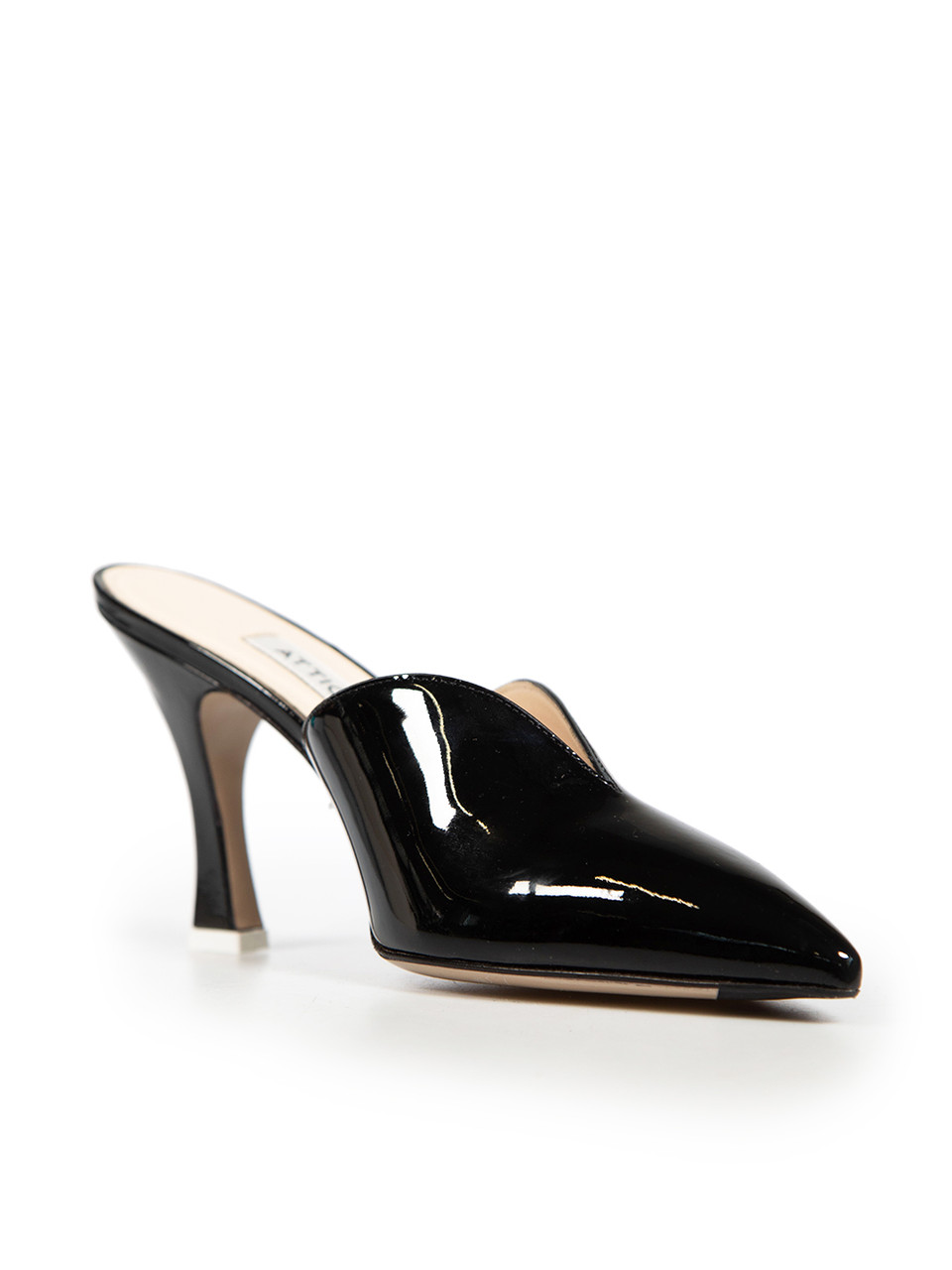 The Attico Black Patent Leather Mules