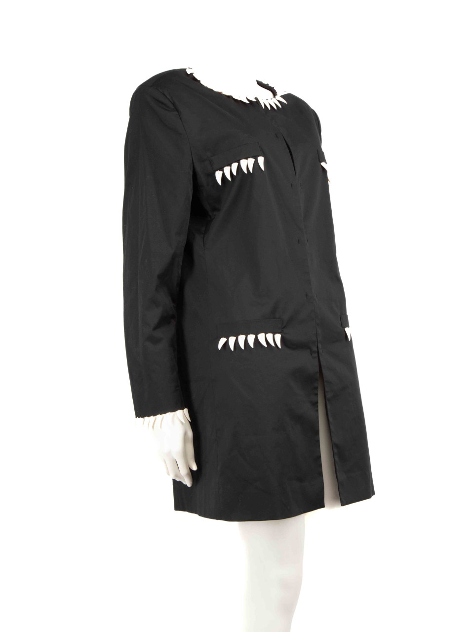 Moschino Black Faux Teeth Embellished Jacket