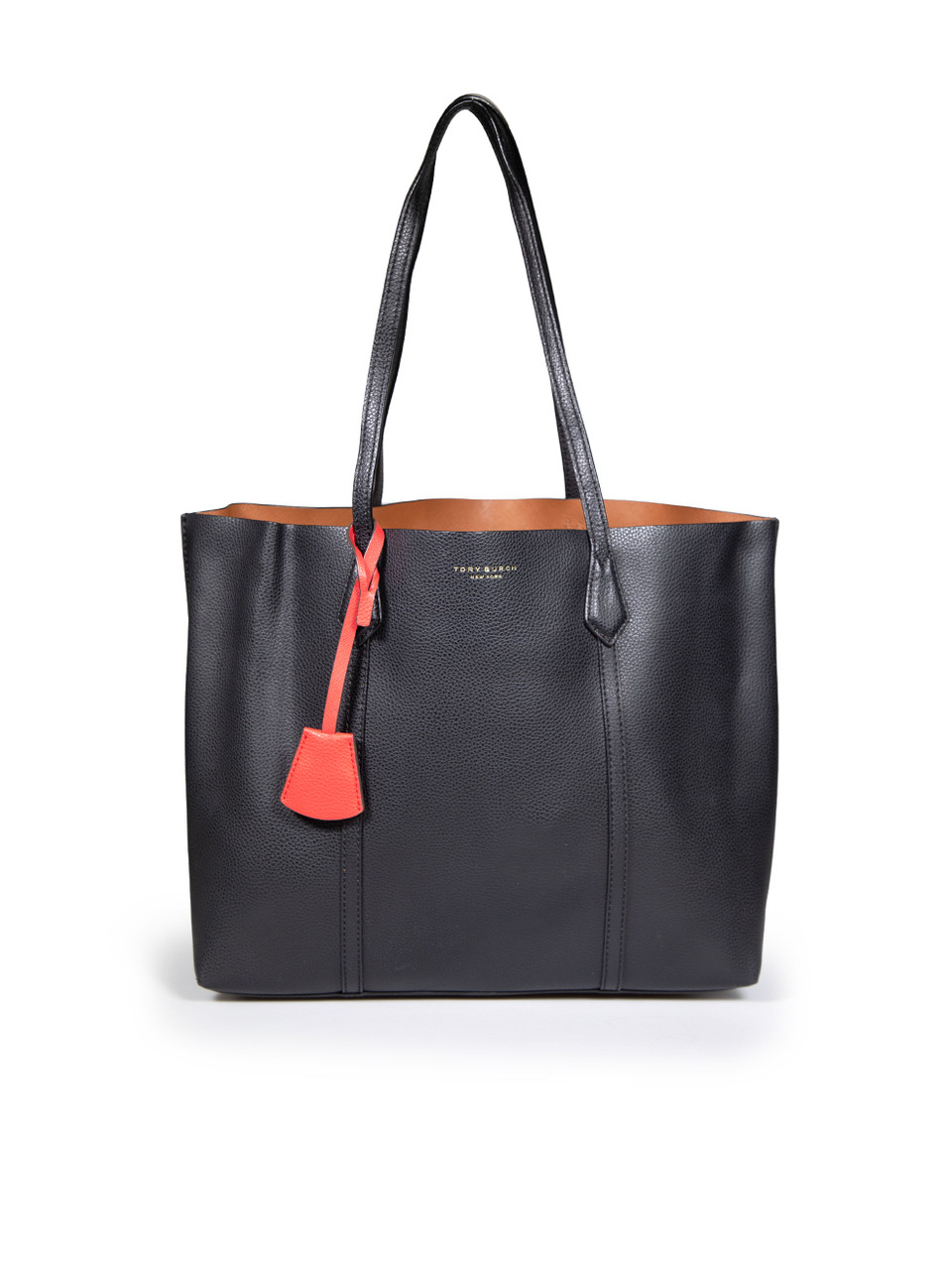 Tory Burch Black Triple Compartment Perry Leather Tote