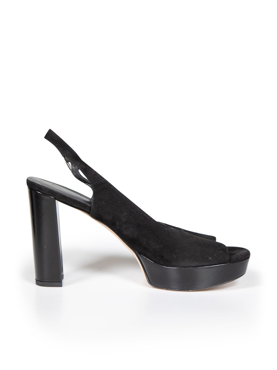 Stuart Weitzman Black Suede Slingshot Heels