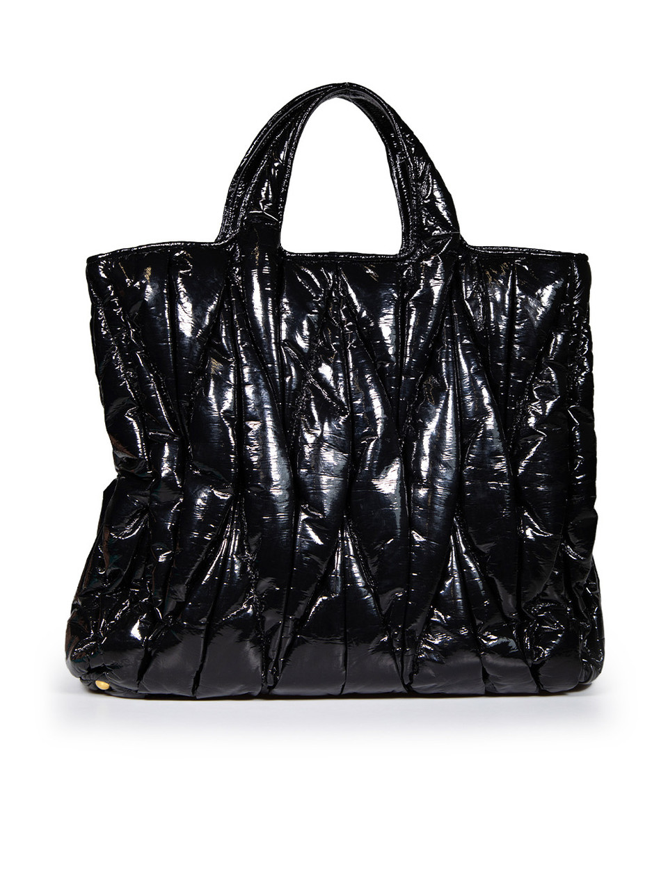 Miu Miu Black Patent Leather Matelasse North South Tote Miu Miu Black Patent Leather Matelasse North South Tote