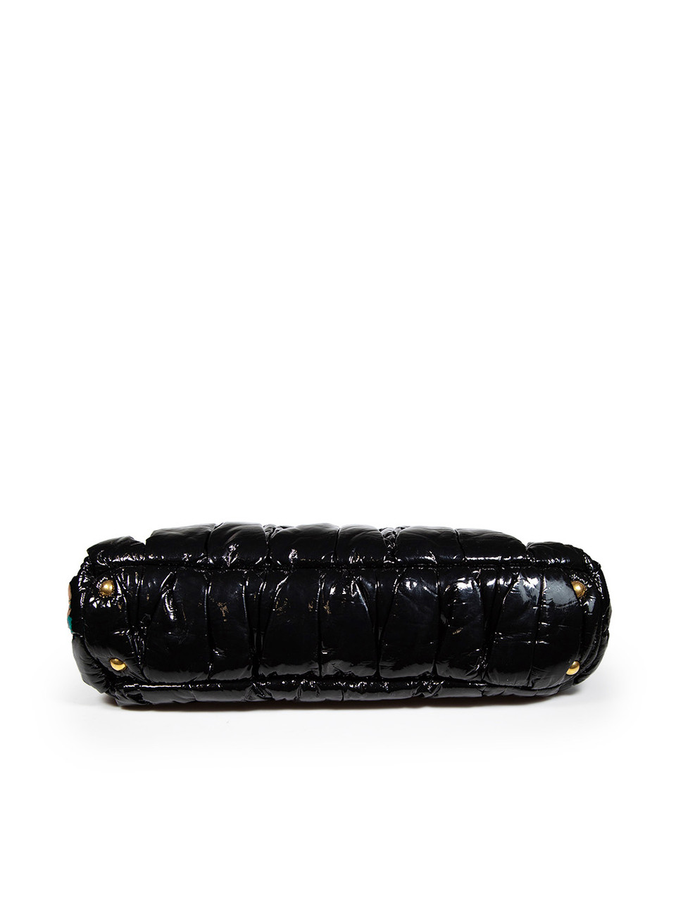 Miu Miu Black Patent Leather Matelasse North South Tote Miu Miu Black Patent Leather Matelasse North South Tote