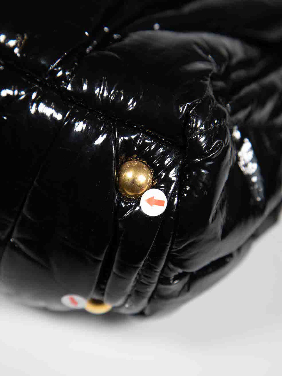 Miu Miu Black Patent Leather Matelasse North South Tote Miu Miu Black Patent Leather Matelasse North South Tote