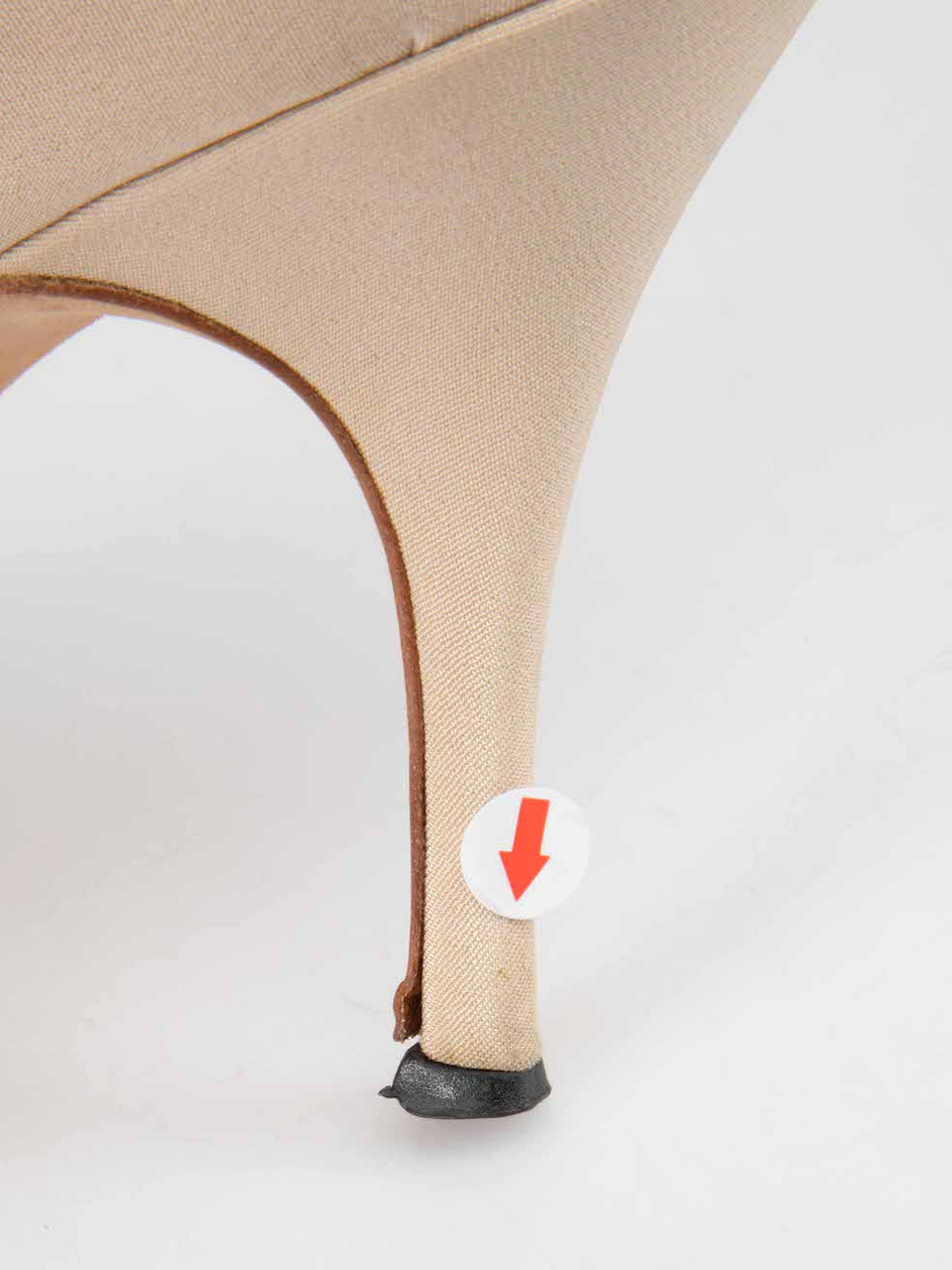 Manolo Blahnik Ecru Satin Strappy Heels