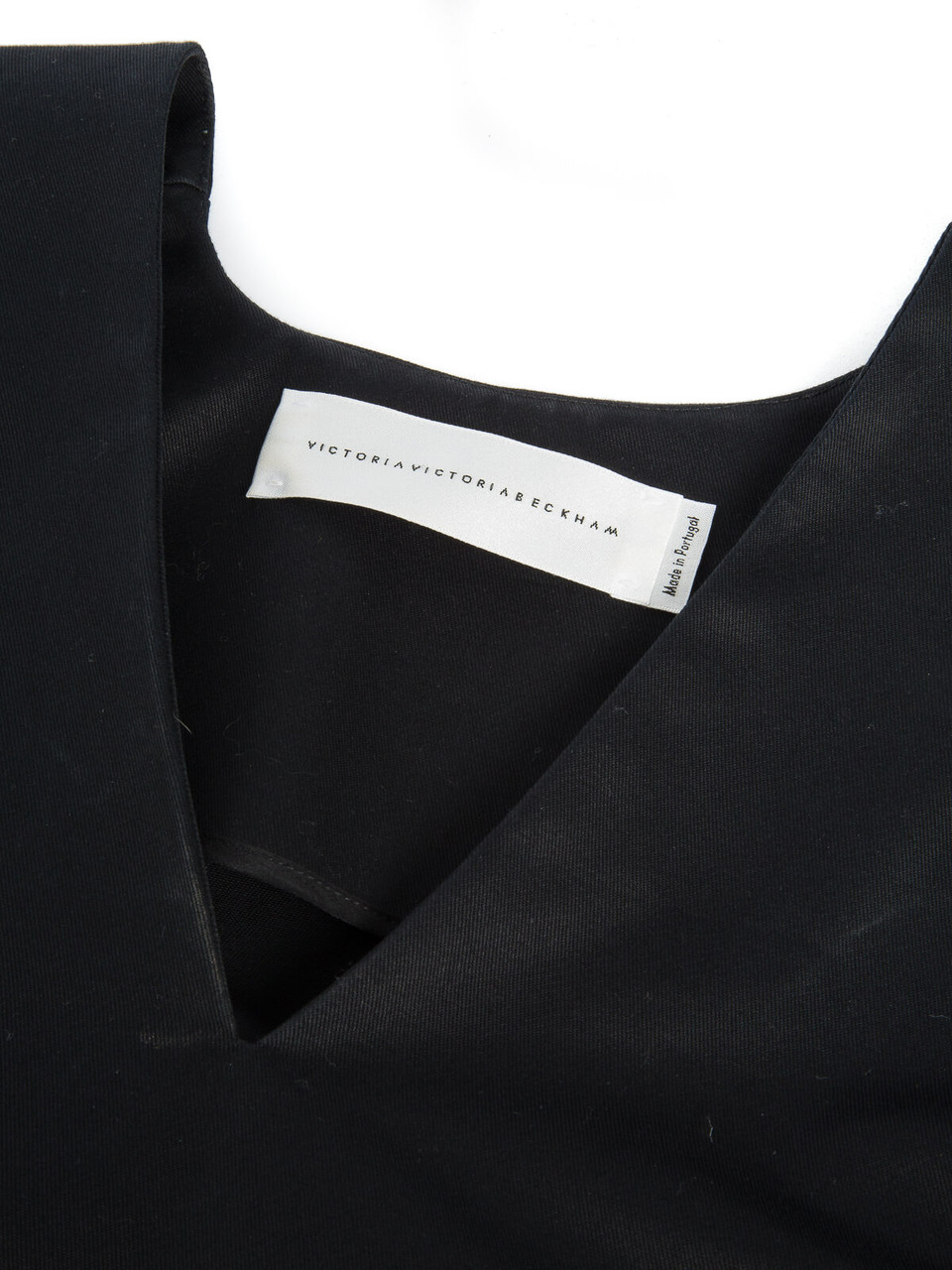 Victoria Beckham Women's Ruffle Sleeve Top, Size 12 UK, Black Cotton