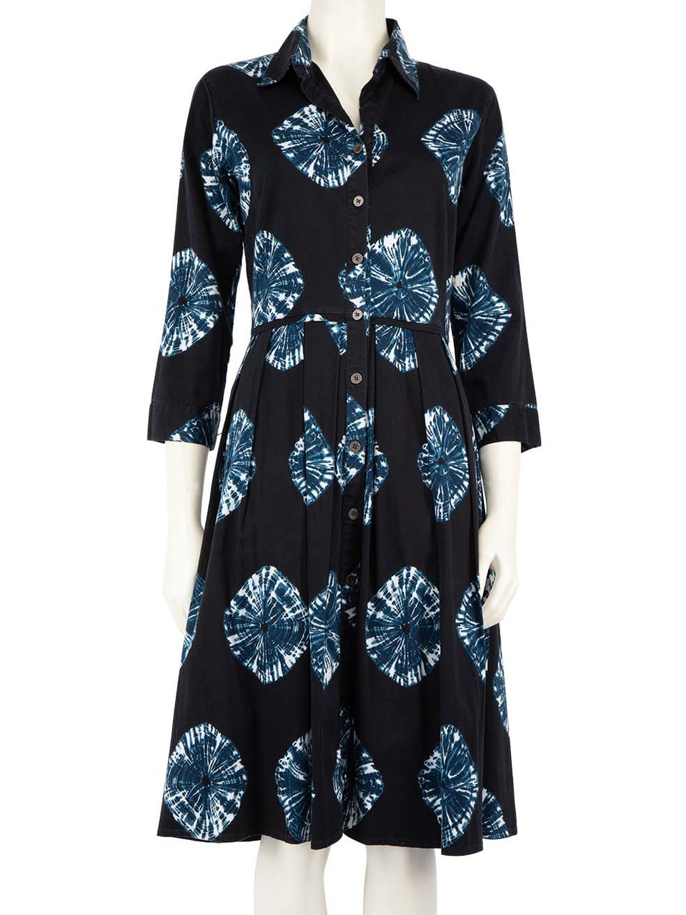 Samantha Sung Blue Tie Dye Print Knee Length Dress