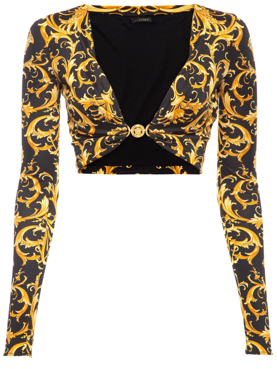 Versace Women's Crop Cardigan/Top, Size 8 UK, Yellow Viscose