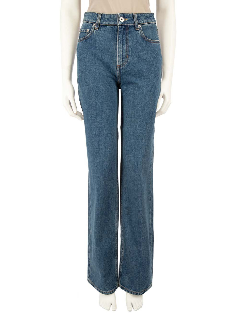 Burberry Blue Logo Patch Straight Fit Jeans
