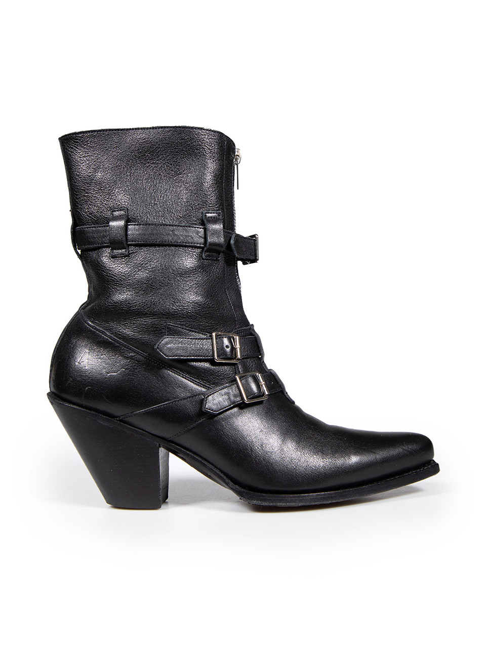 Céline Black Leather Berlin Ankle Boots