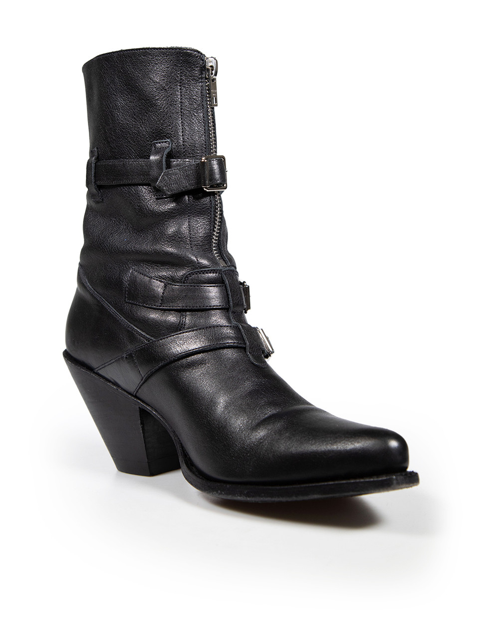 Céline Black Leather Berlin Ankle Boots
