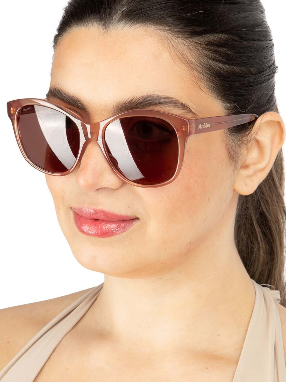 Max Mara Brown Square Tinted Sunglasses
