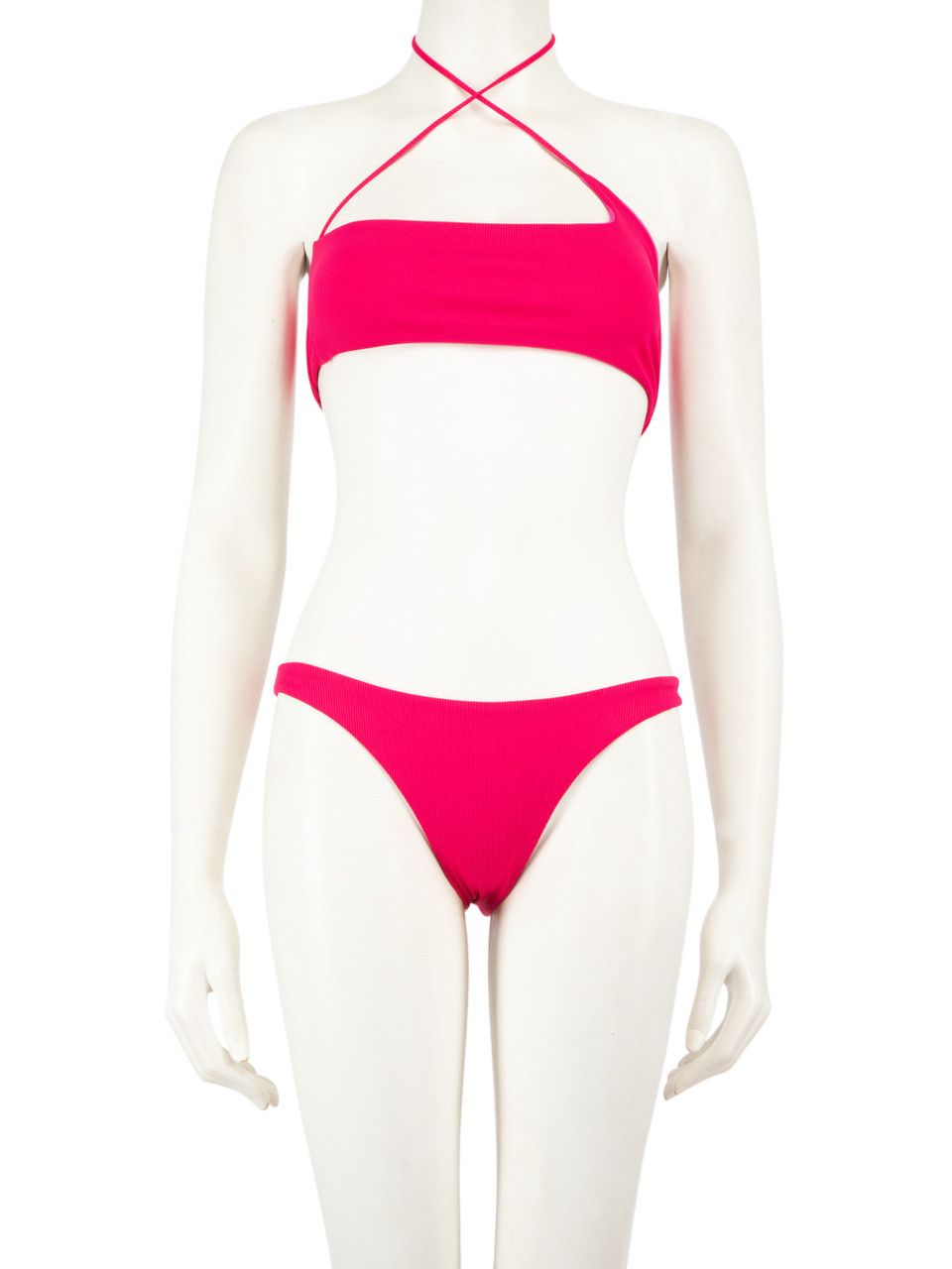 The Attico Pink Logo Detail Bikini The Attico Pink Logo Detail Bikini
