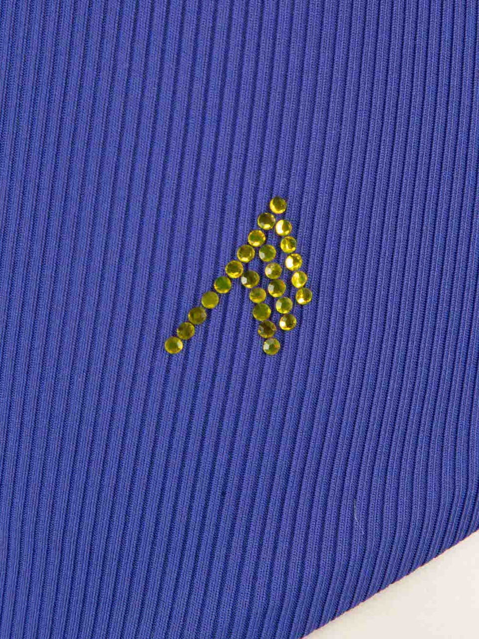 The Attico Blue Rib One Shoulder Swimsuit