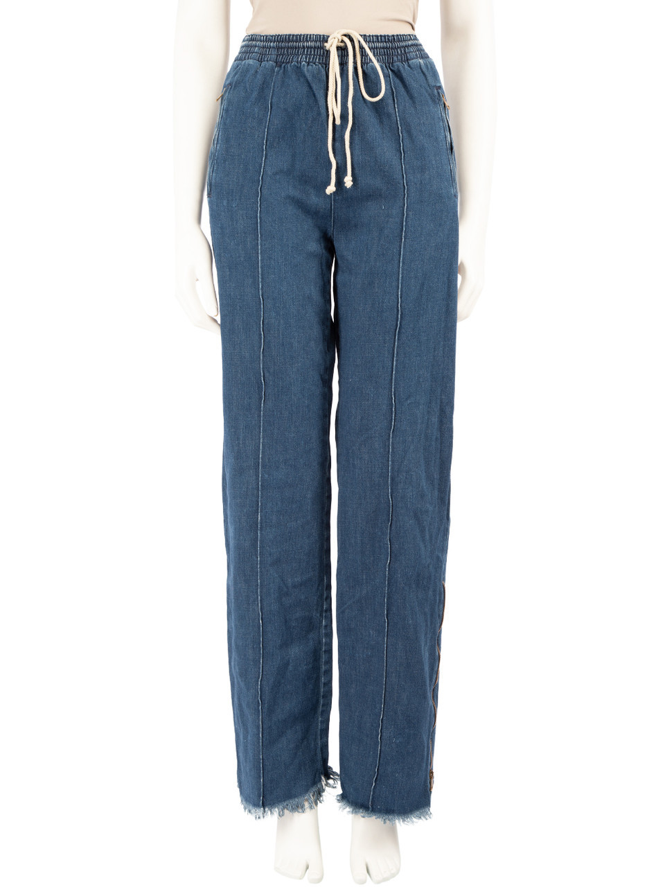 Chloé Blue Denim Drawstring Jogger Jeans