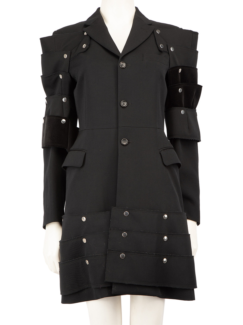 Comme Des Garcons Black Wool Armour Suit Jacket