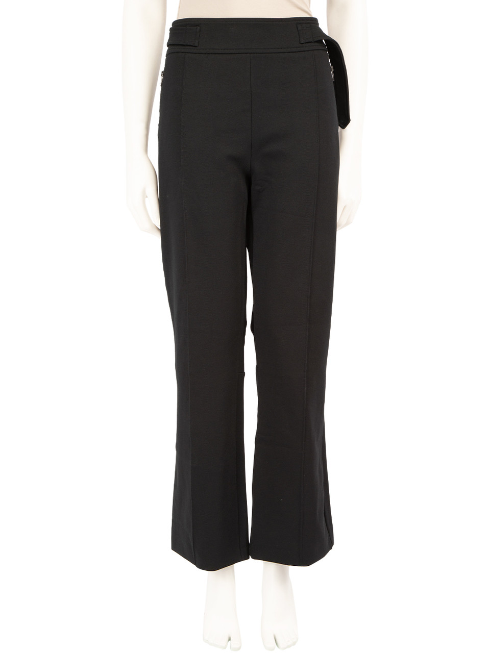 Max Mara Black Zip Detail Straight Leg Trousers