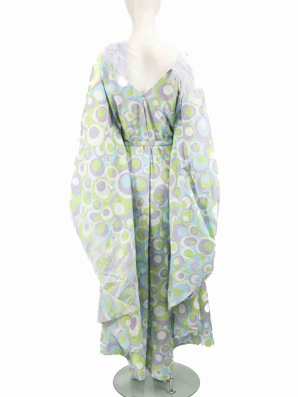 Vivetta Printed Pattern Feather Trim Jumpsuit Vivetta Printed Pattern Feather Trim Jumpsuit