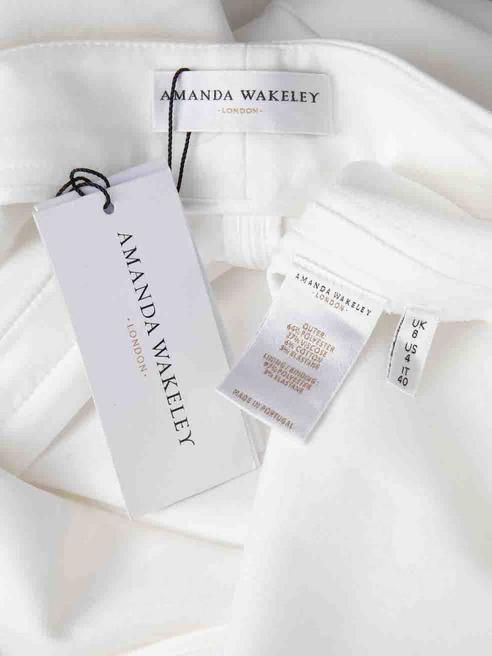 Amanda Wakeley White Contrast Trim Flared Leg Trousers