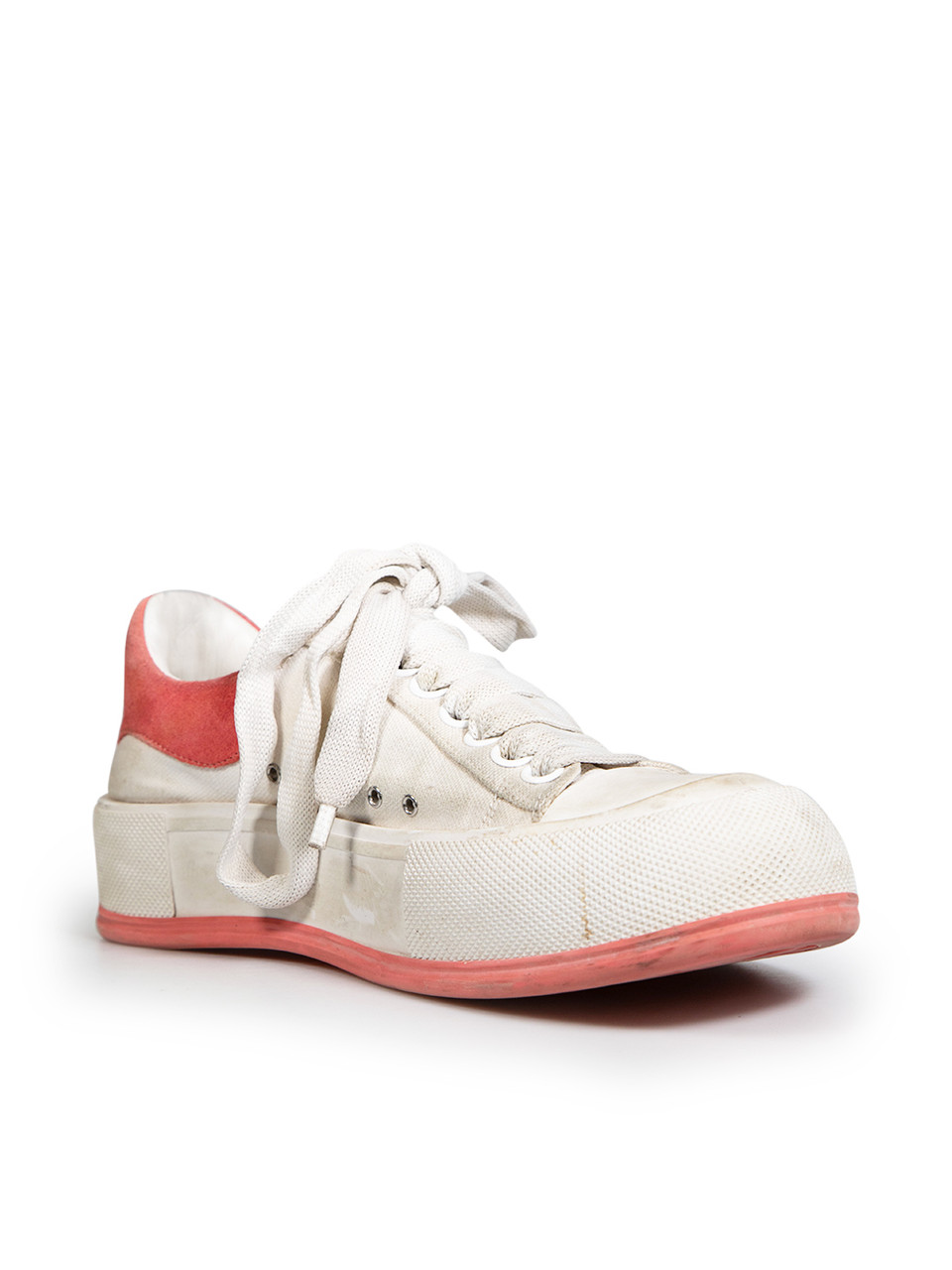 Alexander McQueen White Canvas Lace-Up Trainers Alexander McQueen White Canvas Lace-Up Trainers
