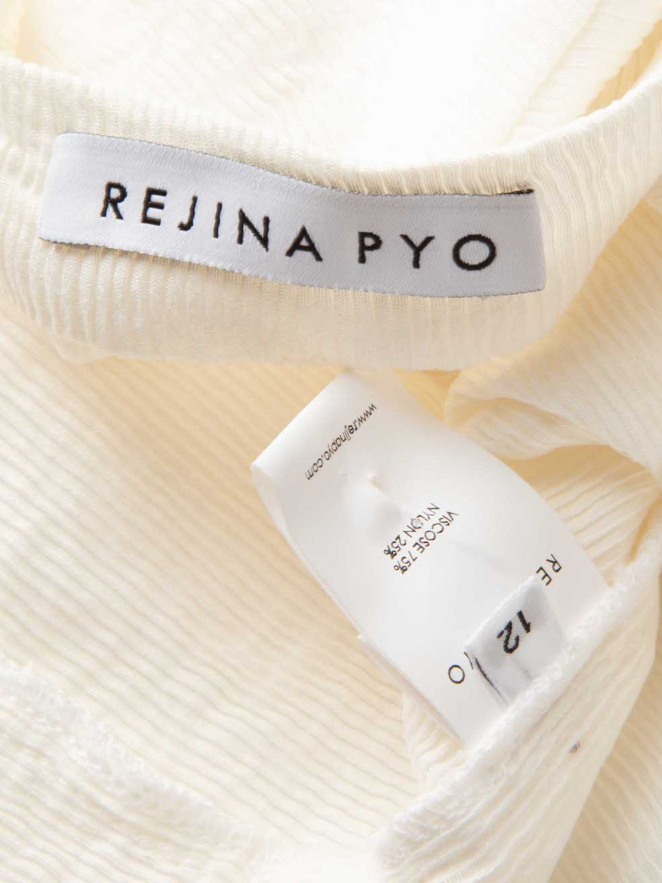 Rejina Pyo Ecru Mock Neck Long Sleeve Top