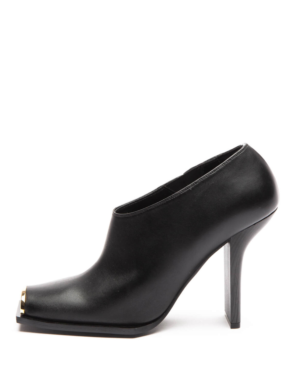 Stella McCartney Women's Faux Vegan Leather Square Toe Heels Boots, Size 6.5 UK, Black