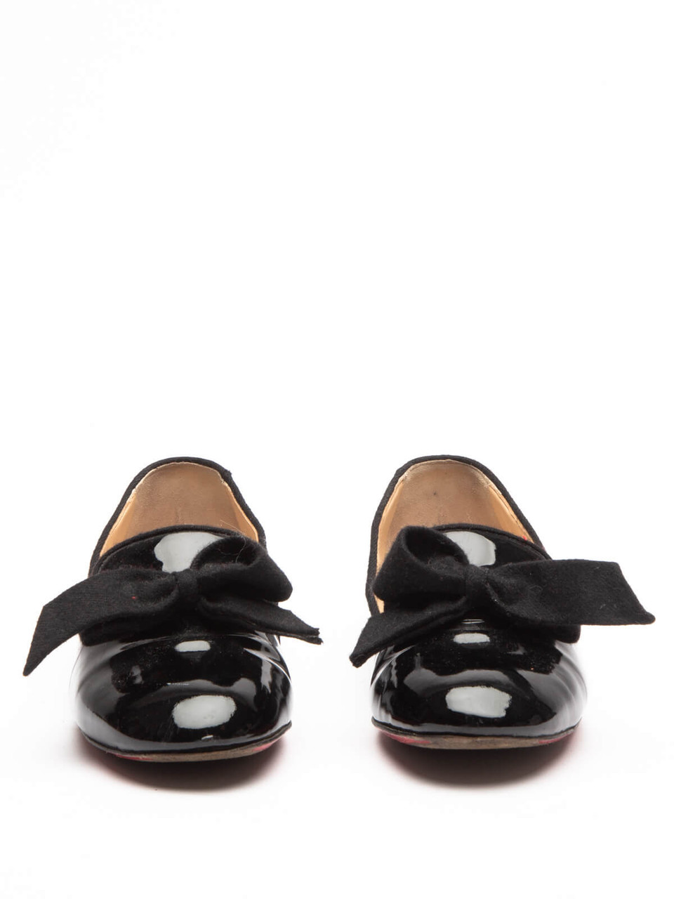 Christian Louboutin Gine Bow Slipper Black Patent Leather