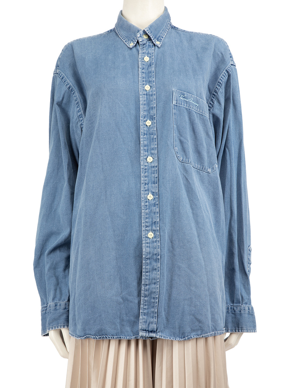 Burberry Thomas Burberry Blue Denim Button Down Shirt