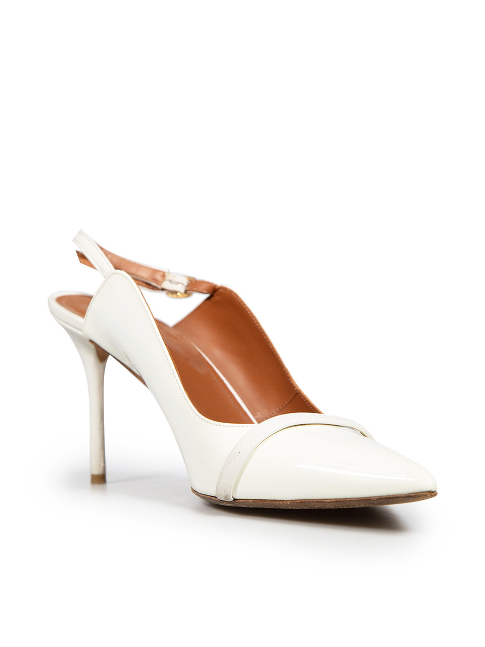 Malone Souliers White Patent Slingback Heels Malone Souliers White Patent Slingback Heels