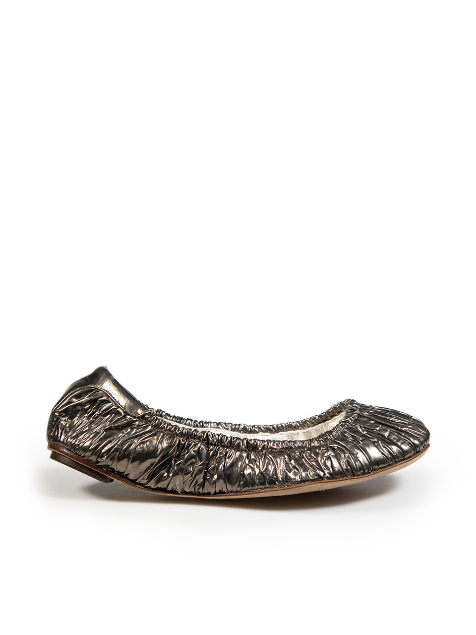 Dolce & Gabbana Silver Patent Leather Ballet Flats Dolce & Gabbana Silver Patent Leather Ballet Flats