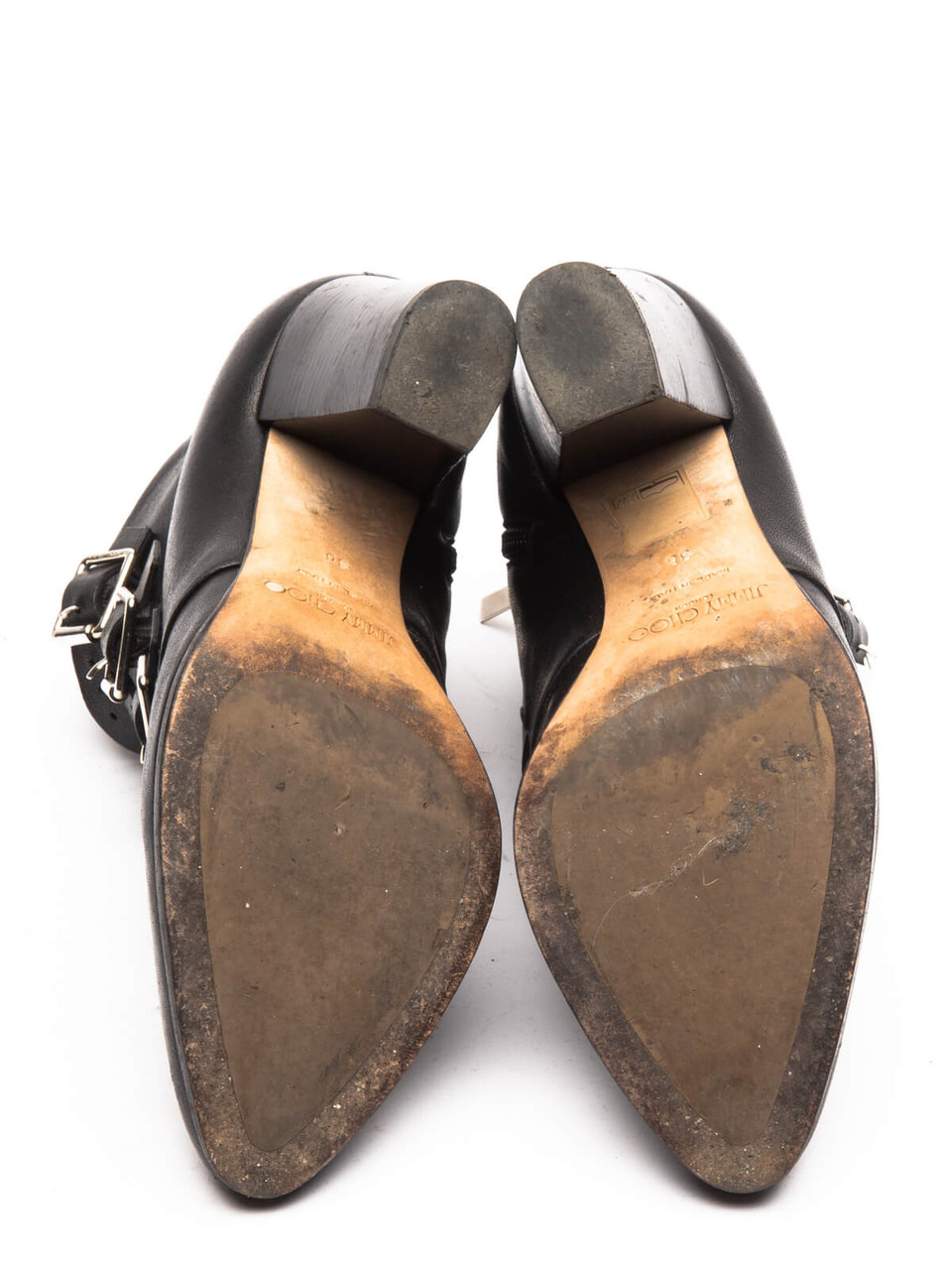 Jimmy Choo Women's Hutch Ankle Boots, Size 5 UK, Black Calfskin Leather