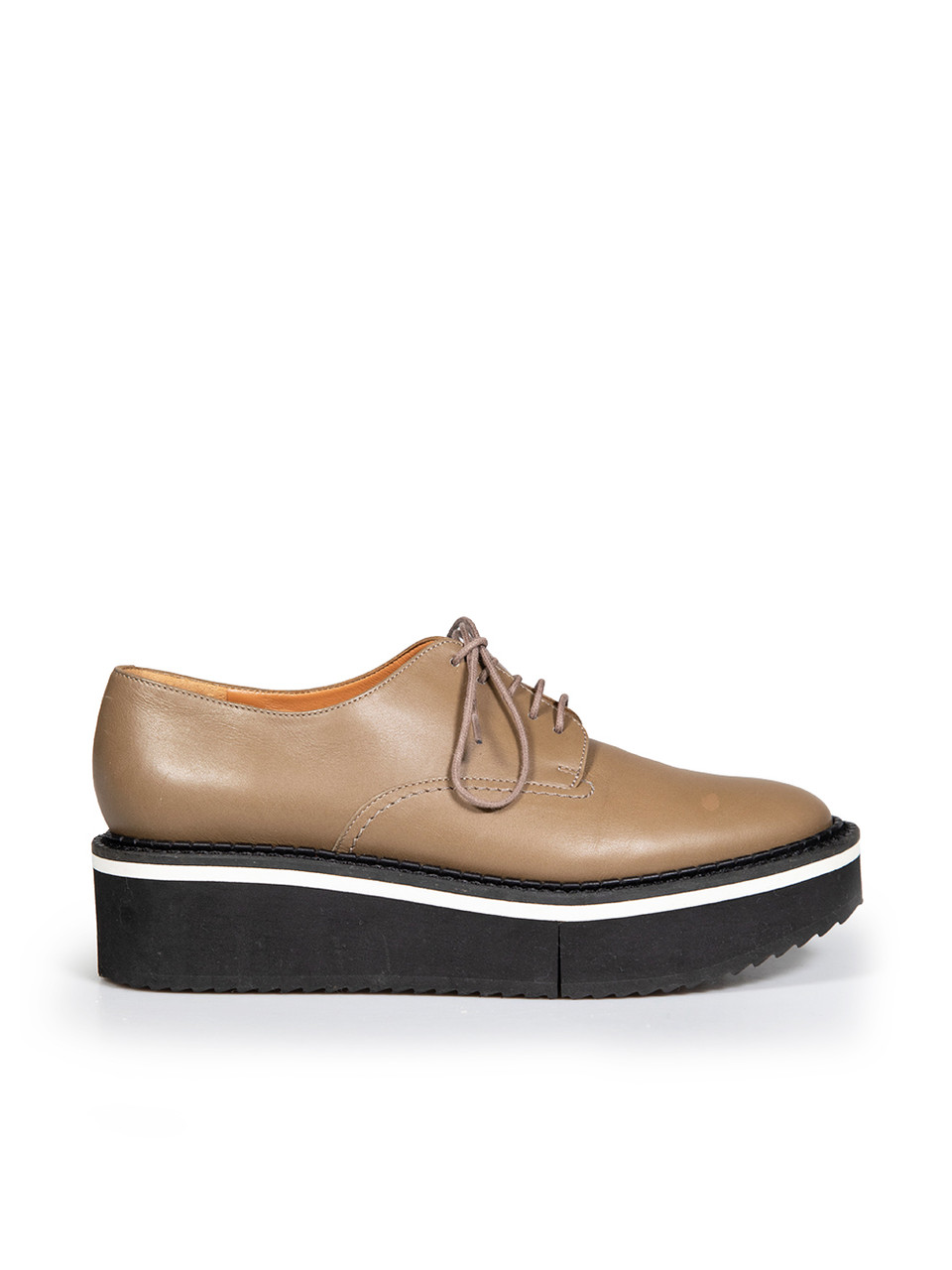 Clergerie Brown Leather Platform Oxfords