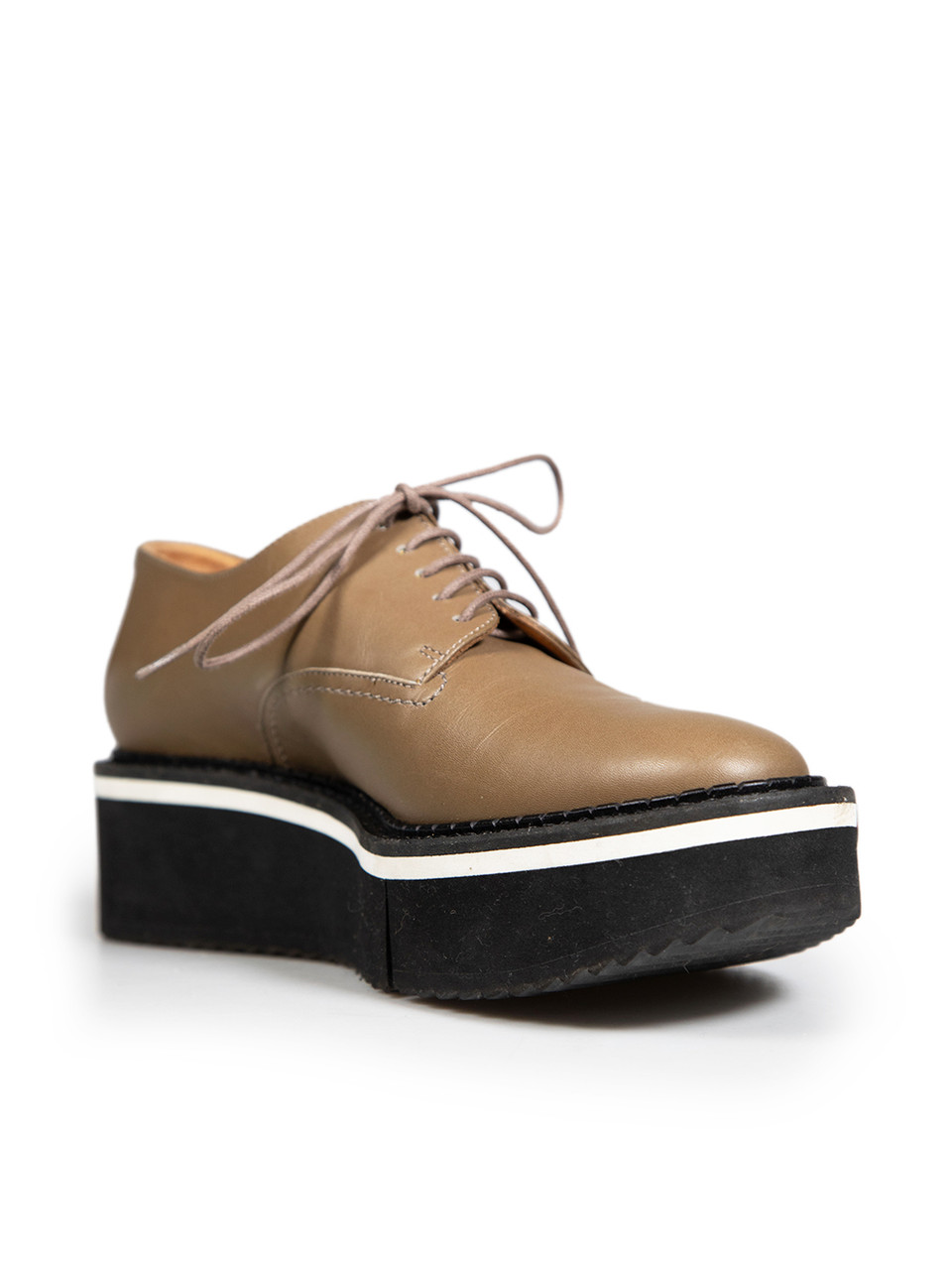 Clergerie Brown Leather Platform Oxfords