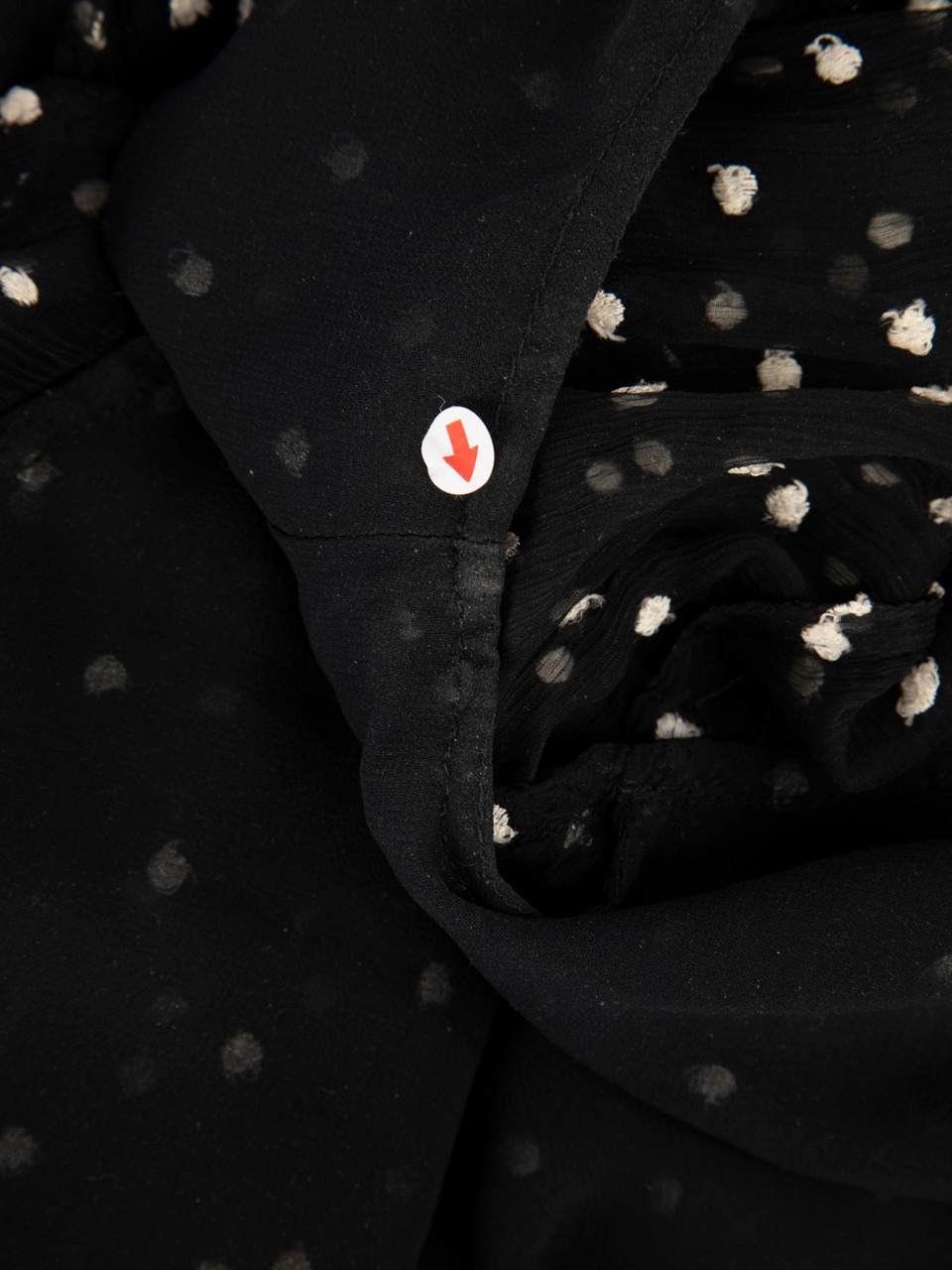 Zimmermann Black Silk Embroidered Polkadot Blouse