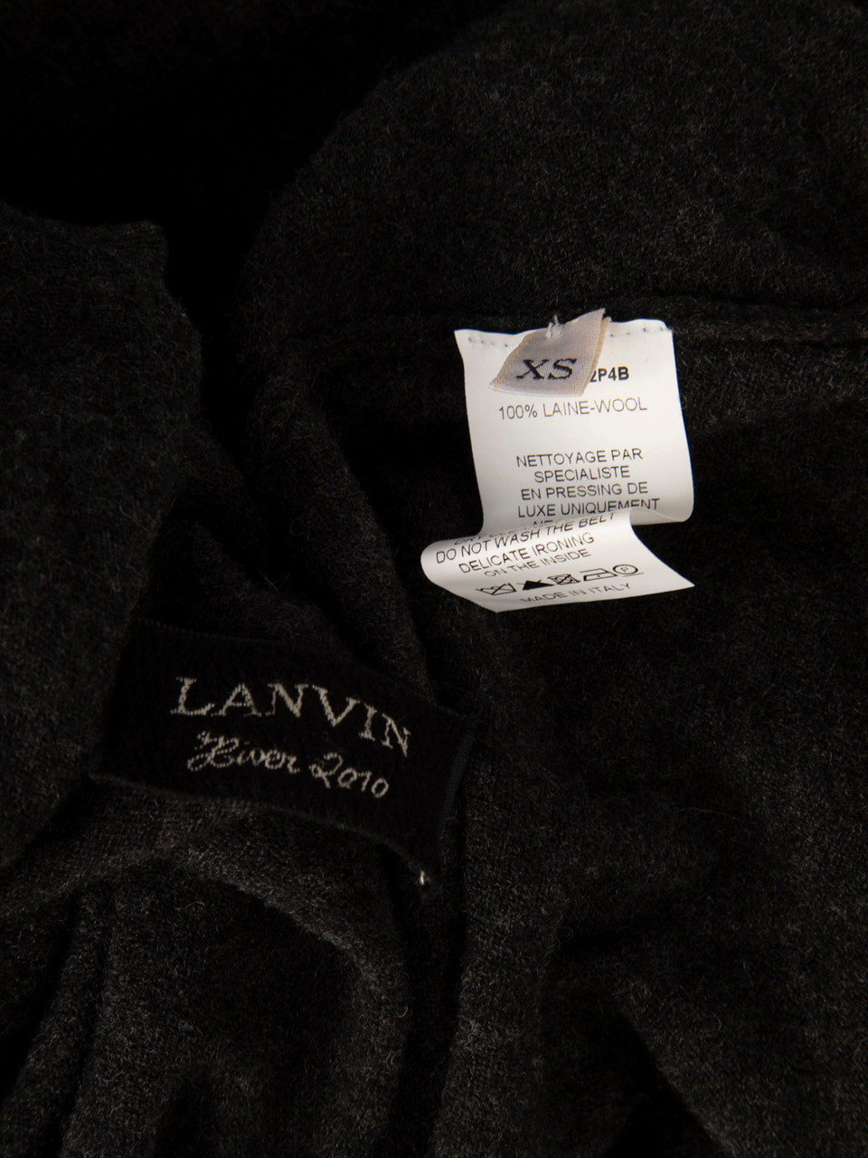 Lanvin Grey Wool Knee Length Knit Dress