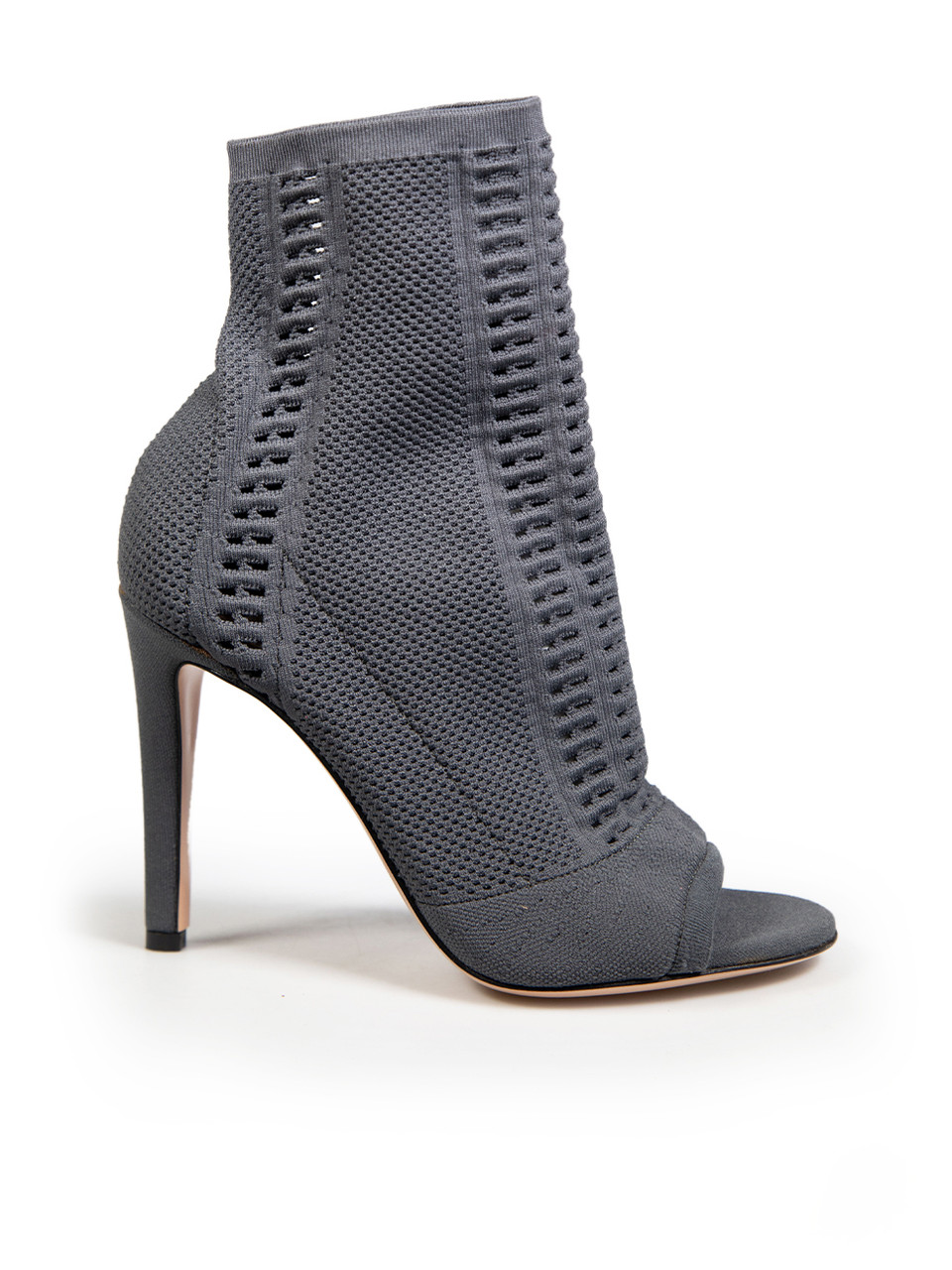 Gianvito Rossi Grey Open Toe Sock Boots