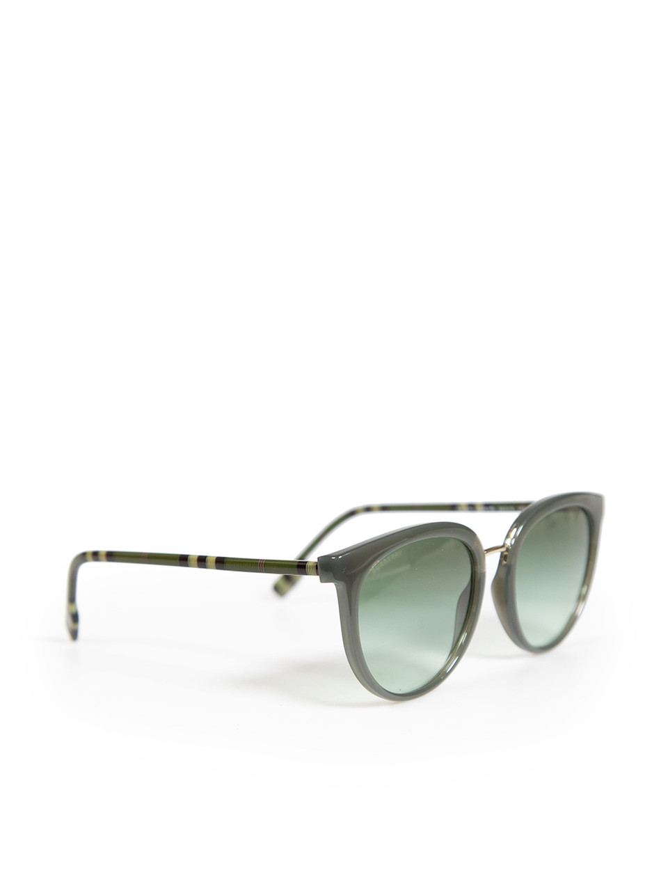 Burberry Green Nova Check Round Sunglasses