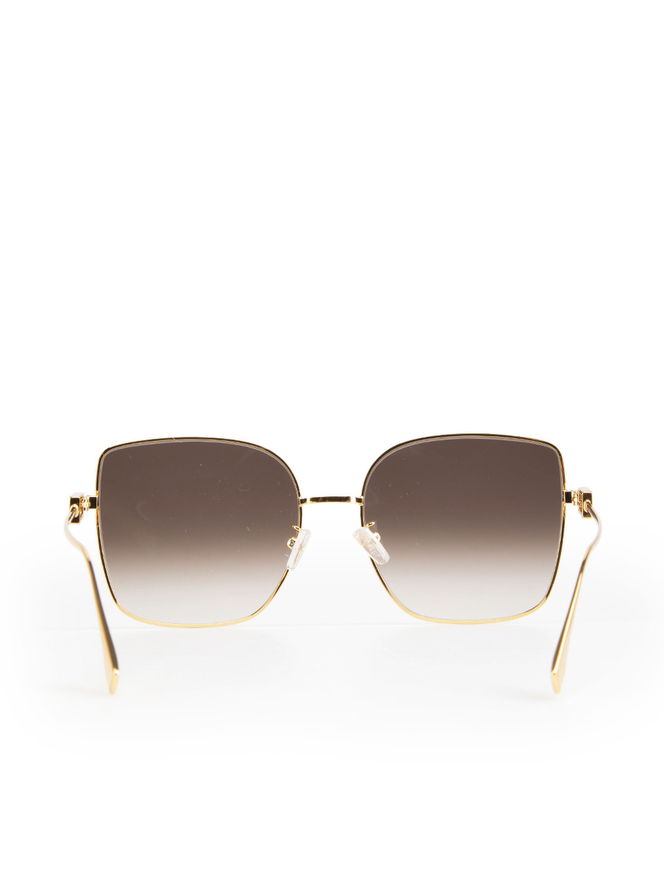 Fendi SS24 Gold Square Frame Sunglasses Fendi SS24 Gold Square Frame Sunglasses