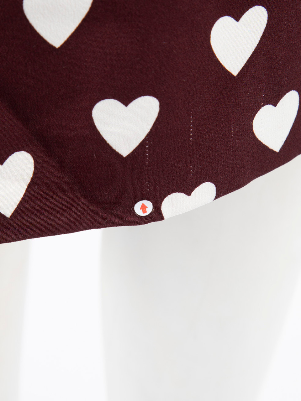 Burberry Burgundy Silk Heart Print Midi Dress