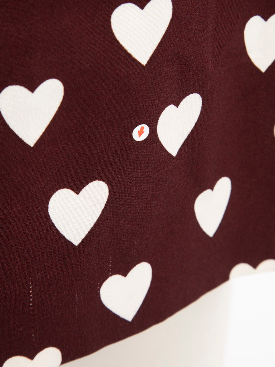 Burberry Burgundy Silk Heart Print Midi Dress