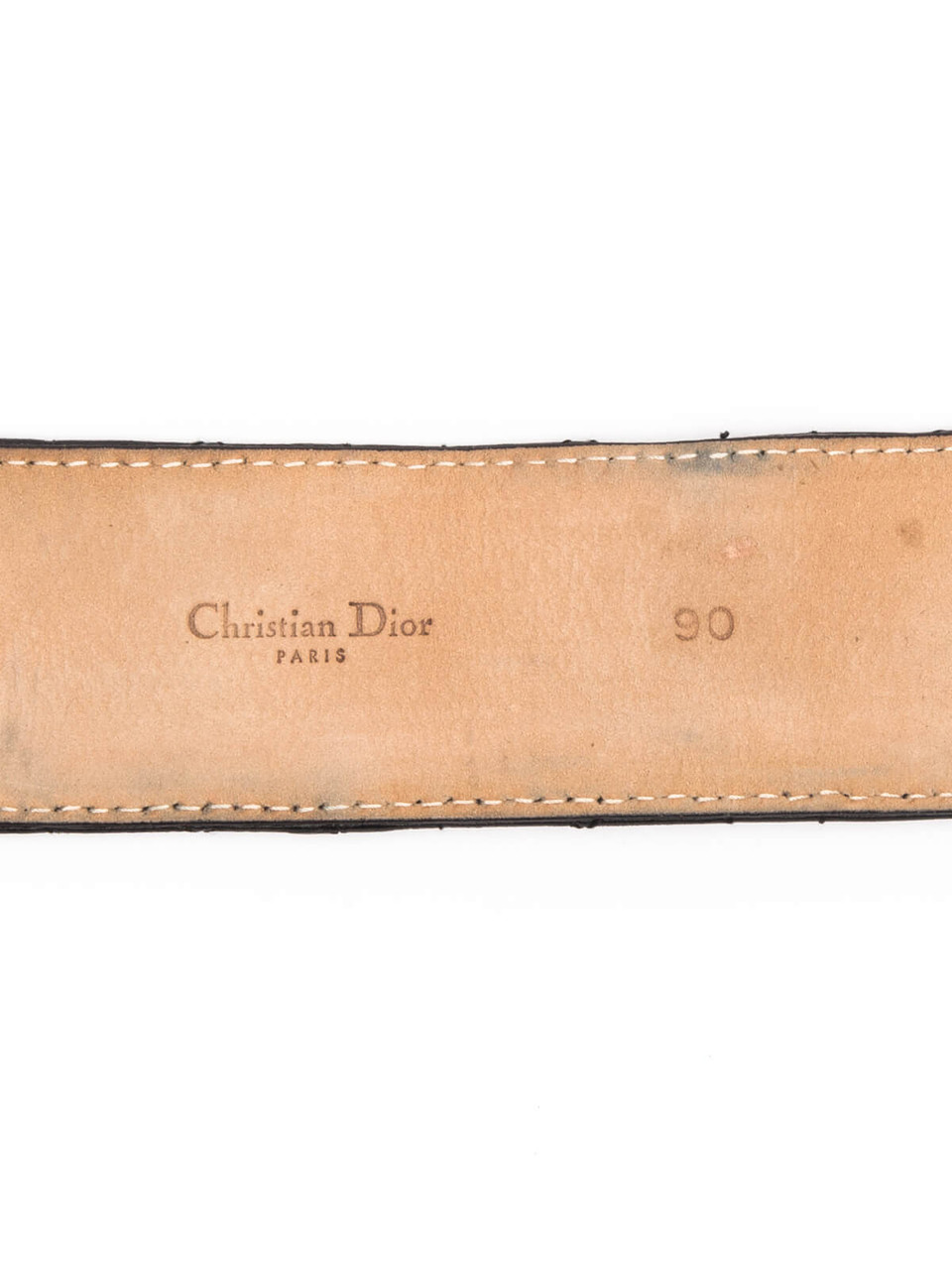Christian Dior Black Cannage Belt Leather With Embellishments