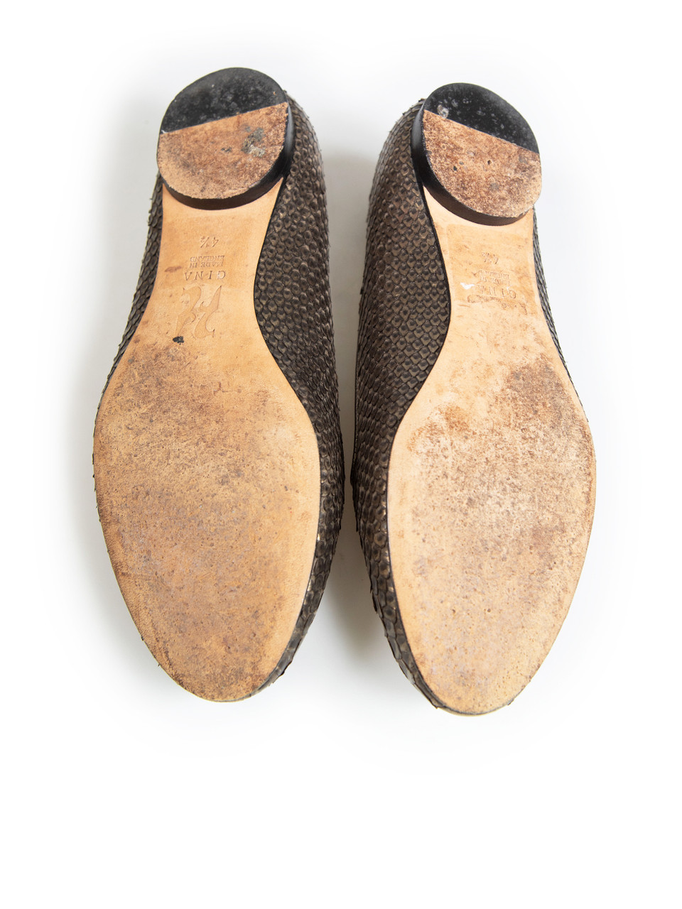 Gina Brown Python Leather Loafers