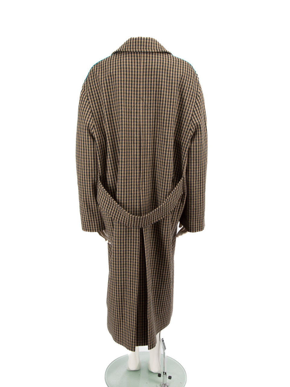 Acne Studios Brown Wool Checkered Long Coat Acne Studios Brown Wool Checkered Long Coat