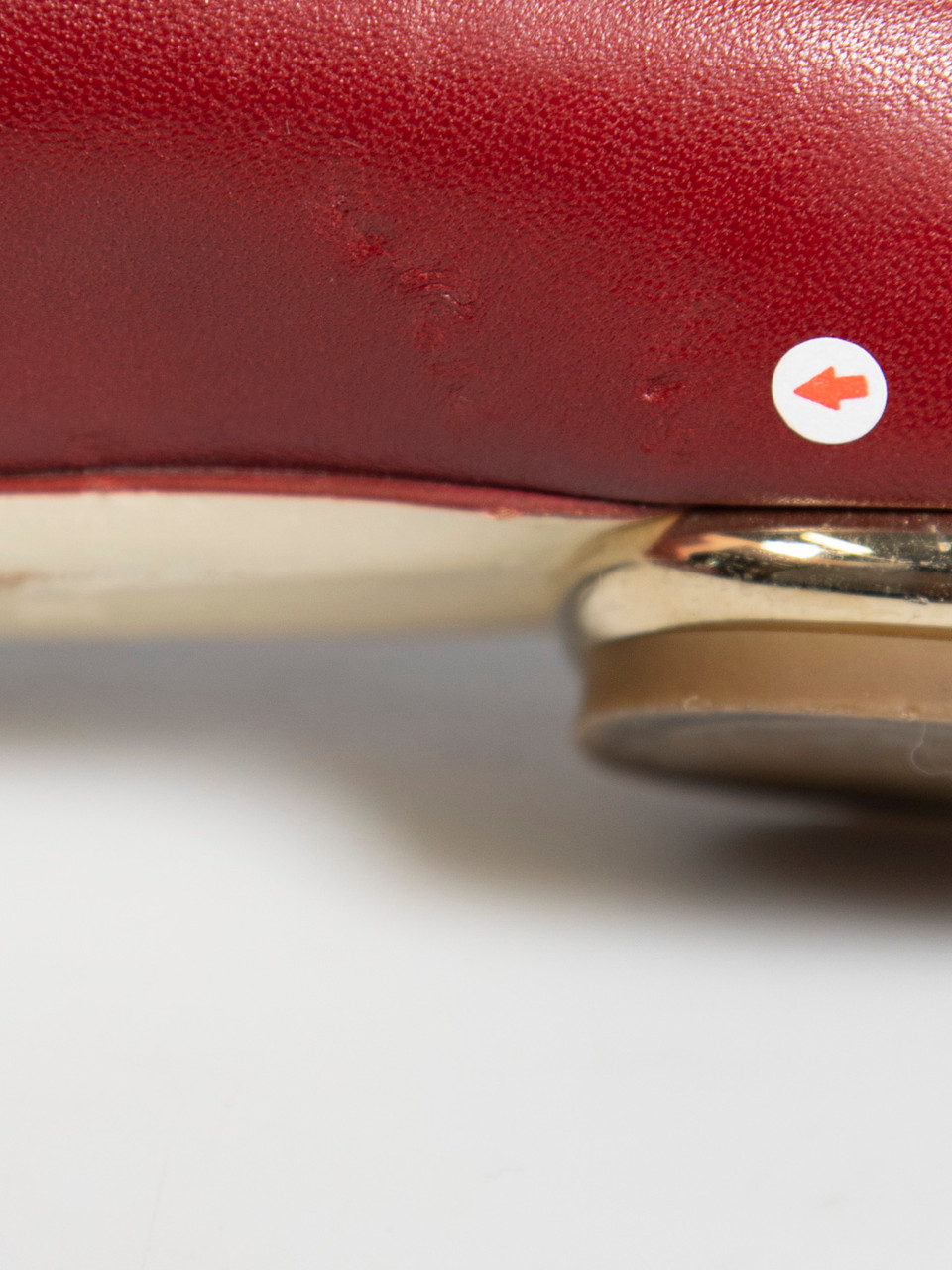 Chanel Red Leather Cap Toe Ballet Flats