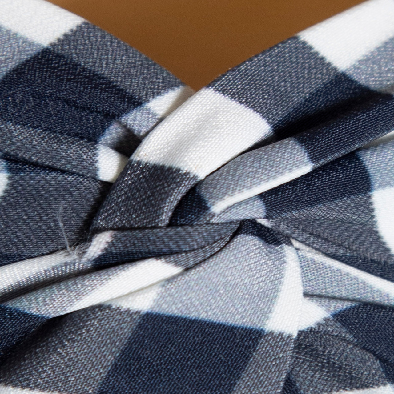 Maje Navy Gingham Knot Detail Pumps