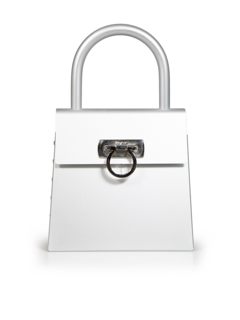 Salvatore Ferragamo Silver Metal Gancini Bag