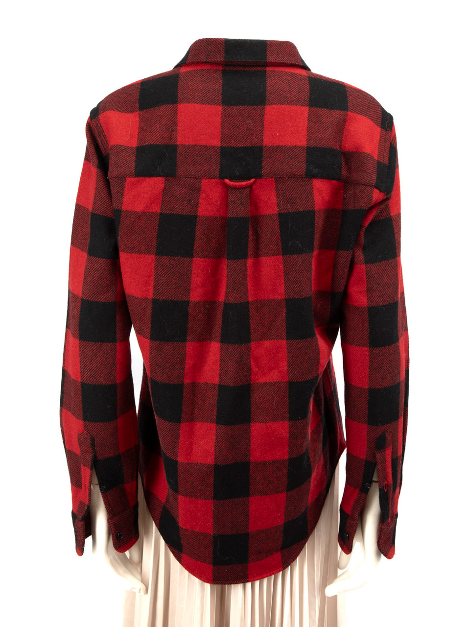 AMI Red & Black Wool Check Jacket